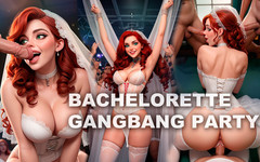 AI Fantasy Porn: 群交出轨新娘。年轻的新娘在很多成员的包围下度过了一个单身派对。新娘被射精了。婚礼新娘。