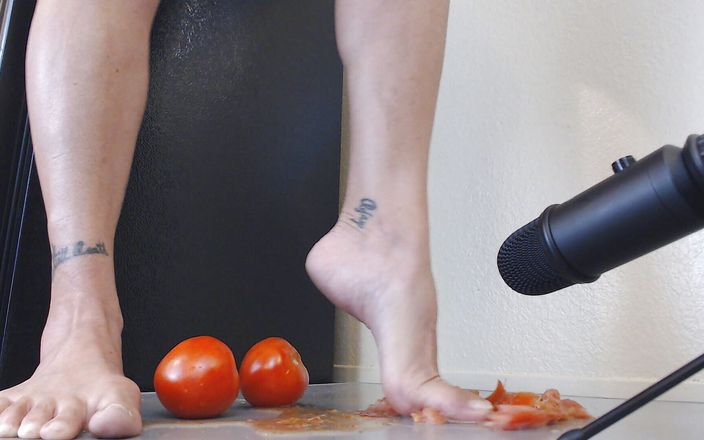 TLC 1992: ASMR tomatoes barefoot smooshing