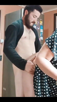 Homemade Amateur Sex in the Kitchen with My Stepmother.