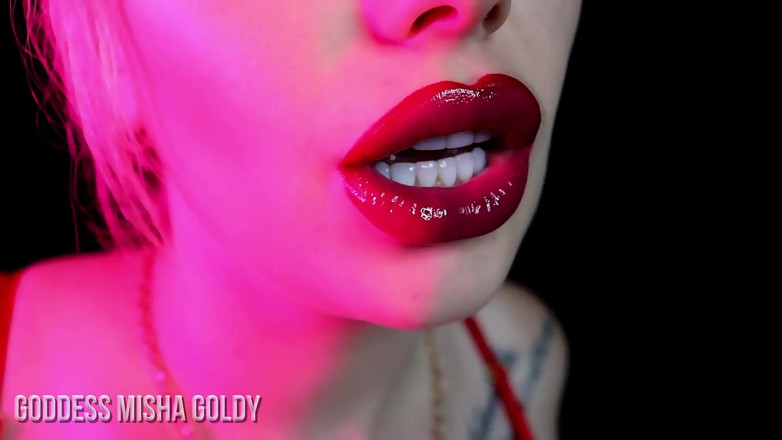 Goddess Misha Goldy: होंठों की लत प्रशिक्षण! पूरी तरह से मस्तिष्क धोया हो! गुंडा और झटका 1