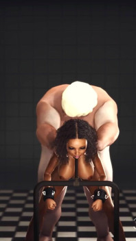 Sexy ebony teen gets fucked hard by chef in the kitchen. Fucking machine