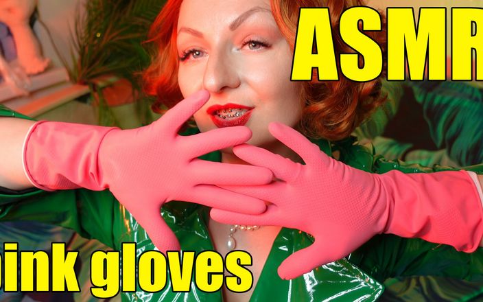 Arya Grander: Гарненька підколота модель Арія і рожеві латексні домашні рукавички
