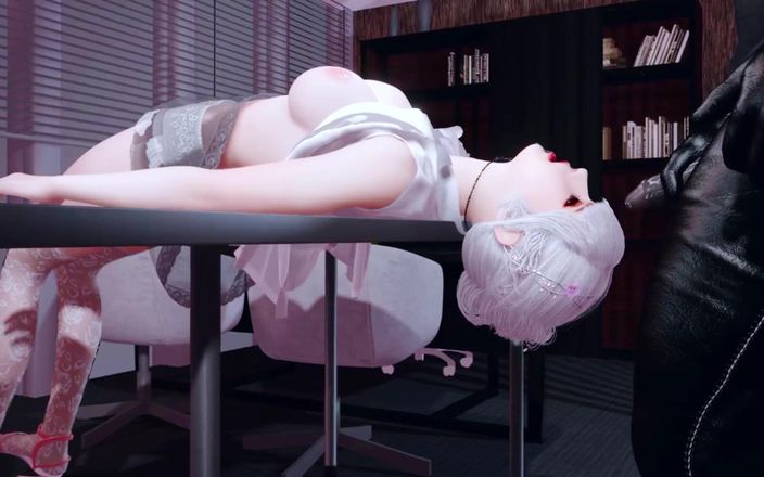 Soi Hentai: Schoonheidsmeid krijgt een trio met 2 grote lul - 3D-animatie v572