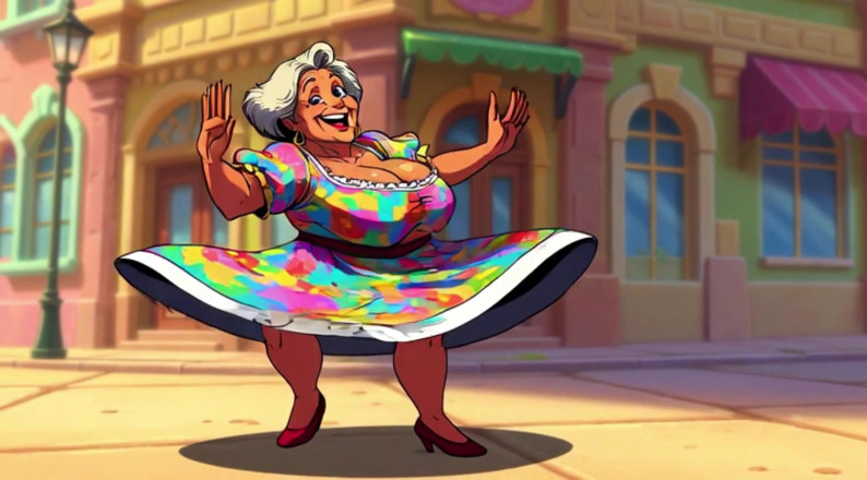 Huge Boobs: Büyük memeli nineler dans animasyonu