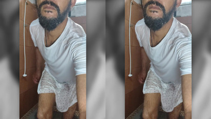 Stink HairyMale: Jerking off at bathing