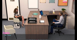Visual Novels: Manželka a nevlastní matka, část 56 - šéf svléká milfku pohledem