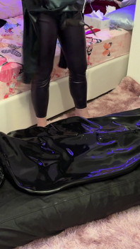 Wife Milks Her Submissive Husband-slave in an Inflatable Latex Bag - E-stim, Rimmer & Heavy Breathing