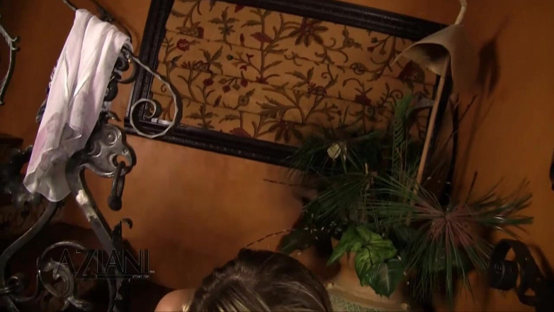 Aziani: Horny blonde Kagney pleasures her pierced pussy