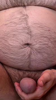 Hairy Bear Ass Spread, Spit, Precum and Sperm
