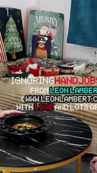 Cum Challenge Threesome CFNM for Christmas and Fun with Balls Playing and Accidental Ruined Orgasm