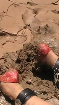 Julie Cunningham in Lingerie Wriggles Hard in Mud Hogtied with Chains. Sploshing Dirty Whore. Huge Tits Covered in Mud.
