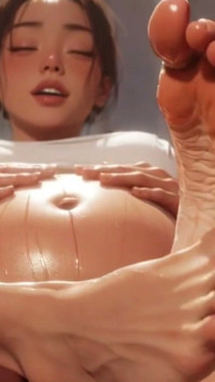 9 meses grávida massageando seus belos pés grandes com óleo - muito tesão
