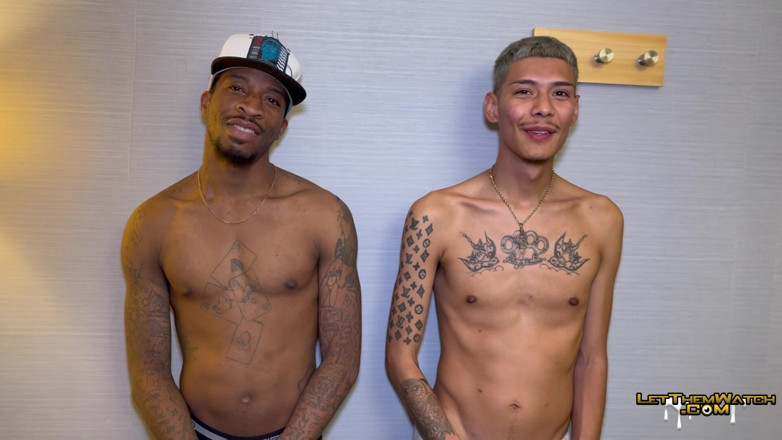 Let them watch: Big Dicks Fuck Tag Team Bareback Gay Interracial Fucking Big...