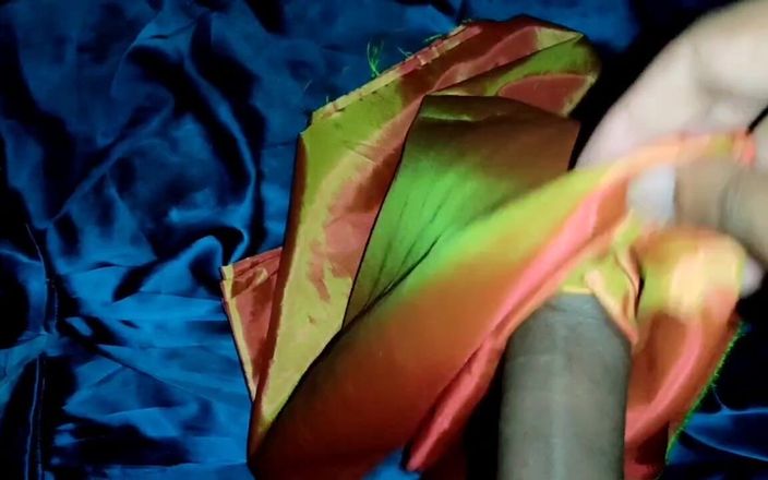 Satin and silky: Satin Silk Handjob Porn - Handjob with Maroon Shaded Satin Saree...