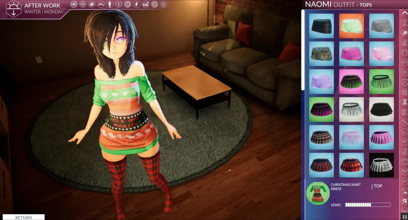 Cumming Gaming: Our apartment [Xmas Hentai porn play], ep.1. My roommate take sexy...