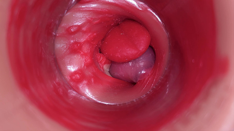 Creme sperm: 在一个 camgirl 子宫颈 pov 相机阴道与大鸡巴玩具