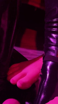 Rubber & Ava Fetishart Give Perv a Latex Footjob Part 2