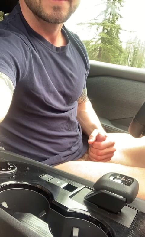 Bull Boss Josh: Car Jerk off &amp; Using Cum as Lube