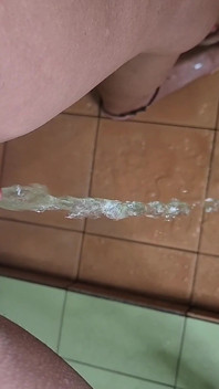 Strong Stream Standing Pee in the Shower