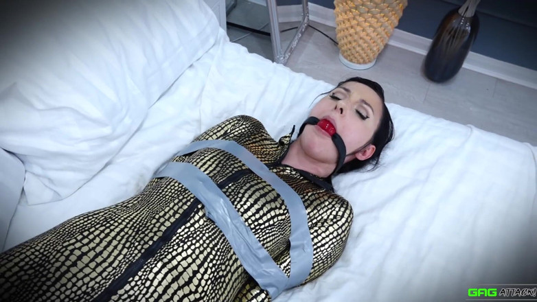 Gag Attack: Lily - грабительница-кошка мечтает в бондаже
