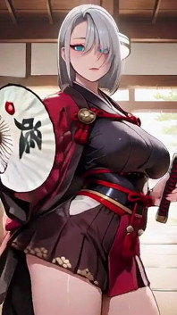 Taquinage privé dans une chambre japonaise, révélation en kimono rouge et noir, de genoux froids à fesses, les yeux embrassés par le soleil pleins de désir !