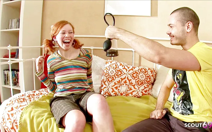 Full porn collection: Horny skinny ginger teen gets fucked by guys after tinder...