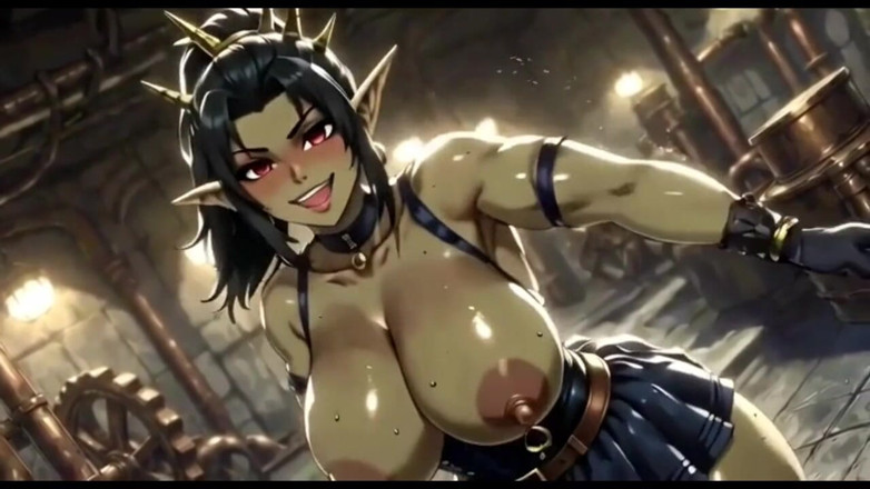 Hot girl dancing: Buah dada cantik orc melantun, Animasi Ai