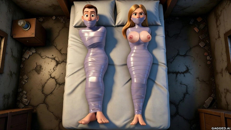 Gagged AI Cartoons: Bound &amp; Watched