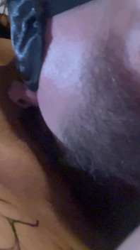 Blindfolded Slave Passionately Tongue Kissing Plump Shaved Pussy