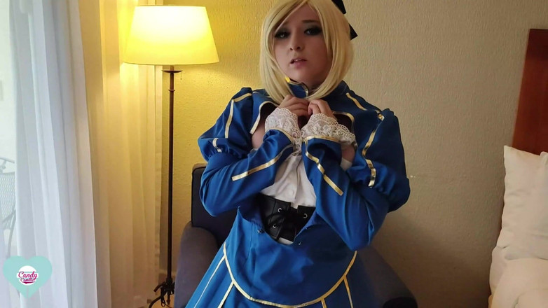 Kndy Kmille: アルトリア・セイバー 潮吹きまでソヒミバイブをマンコに使う - アヘ顔運命コスプレ