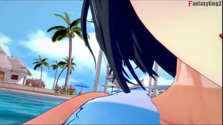 Fantasy king: Ryuko matoi секс на басейні