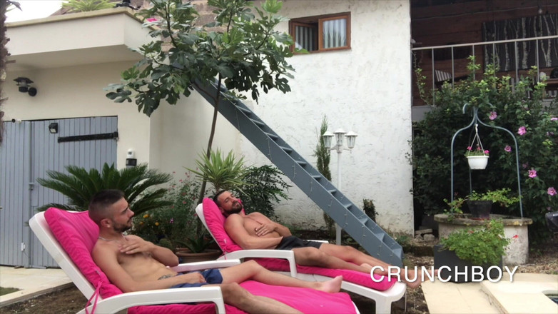 Bareback porn with straight boy: Two Twinks Fucking Rax Outdoor in Garden