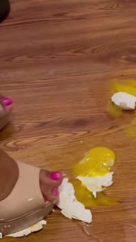 Squashing Different Fruits Cans Eggs with My High Heels
