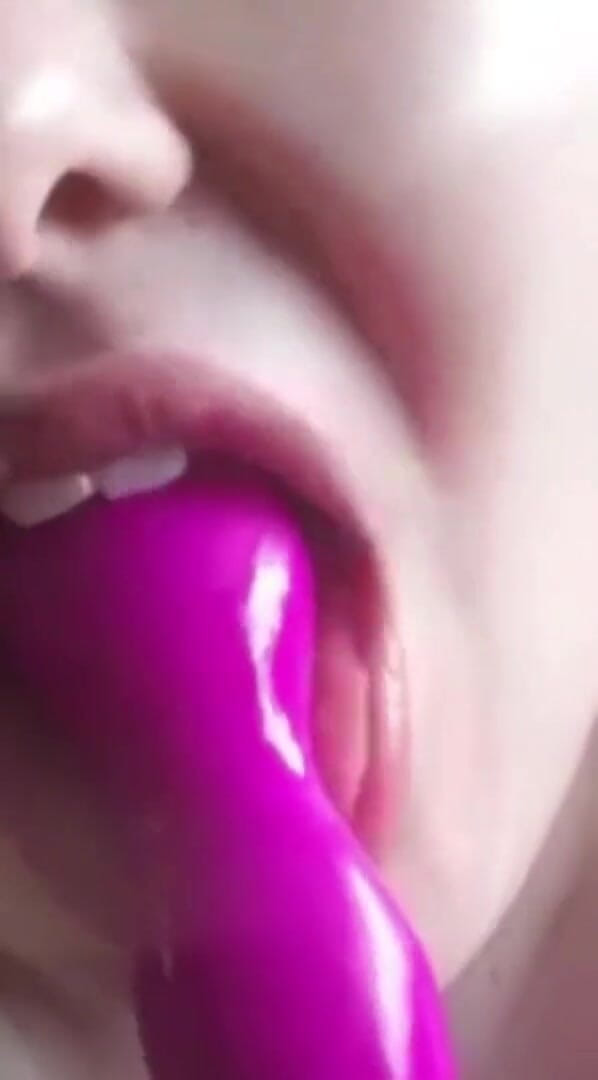 Real homemade BBW BBC porn: YoungEnglishBBW - Sucking my dildo drilling my wet dripping pussy