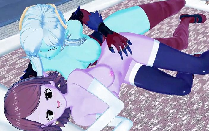 Hentai Smash: Futa demon towa yarağını kronografa - ejderha topu süperine bindiriyor.