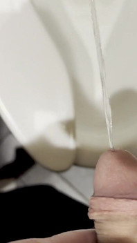 White Guy Pees in Public Toilet