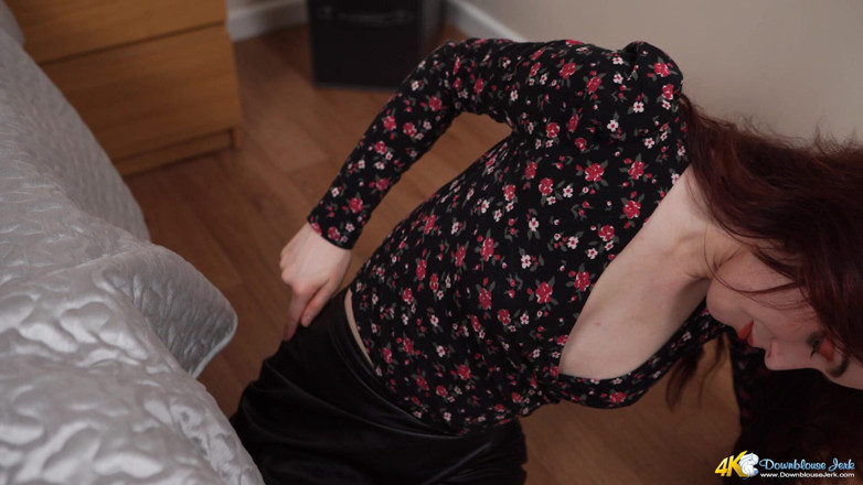 DownblouseJerk: Perky Pierced Tits - JOI