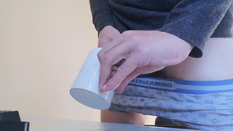Rafael Torreano: Guy Jerking off and Cumming Into an Empty Cup of...