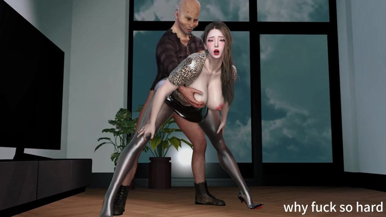 Why fuck so hard: 3D, une demi-sœur BBW asiatique sexy trompe son vieux beau-père à...