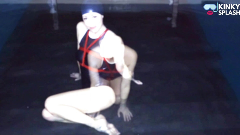 UKCuteGirl Lucy Lauren: Swimwear Rope Bondage in Water: Hogtied &amp; Gagged