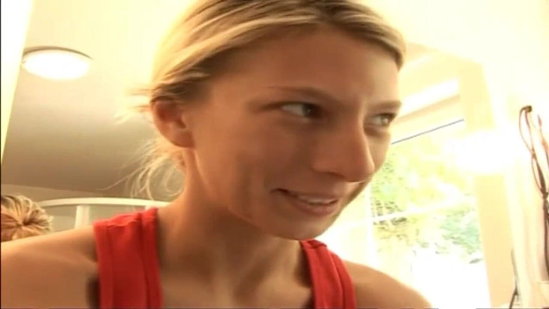 Vintage megastore: Picked up blonde slut tries the casting couch.