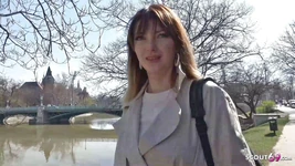 Floppy tits teen Kristin talk to rough anal sex at street casting