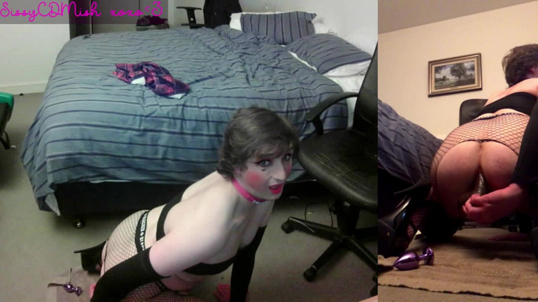 SissyCDMish: Sissycdmish - rebotando en mi nuevo consolador bbc