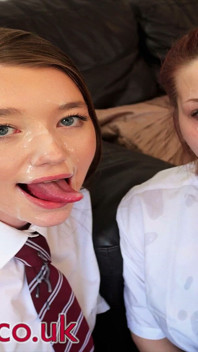 Two British 18-year-old college girls wanking a teacher
