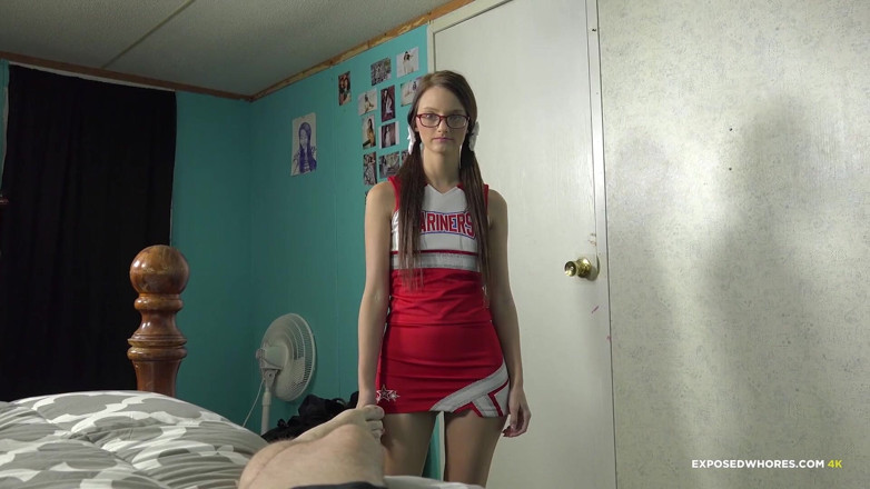 Exposed Whores Media: Farrah Valentine - Cheerleader gives her stepbrother a handjob to take...
