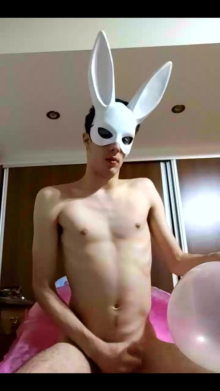Floatie Boy: Bunny Looner Is Blowing up His Inflatable Pink Chair and...