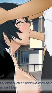 Himeno Tied up on a Street Pole for Submissive Sloppy Throatfucking