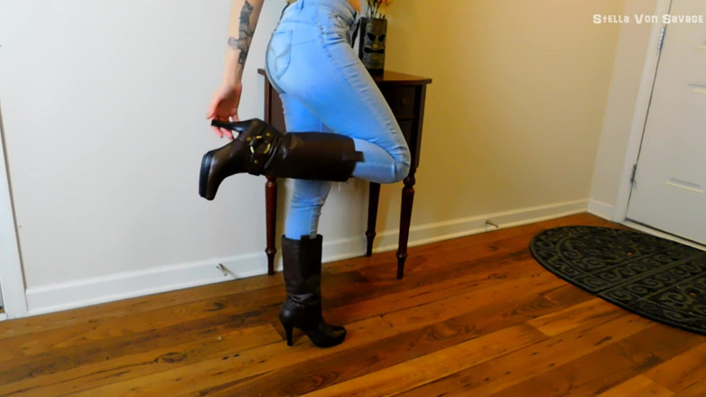 Stella Von Savage: Buste sur mes bottes, bootjob/ shoejob, fétiche