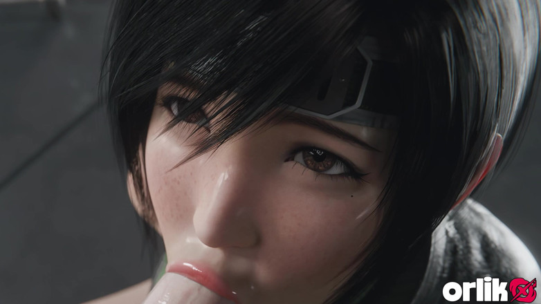 Orlikx: Yuffie Kisaragi Wielki Kutas Niechlujny Obciąganie - Głębokie i niechlujne animacje 3D