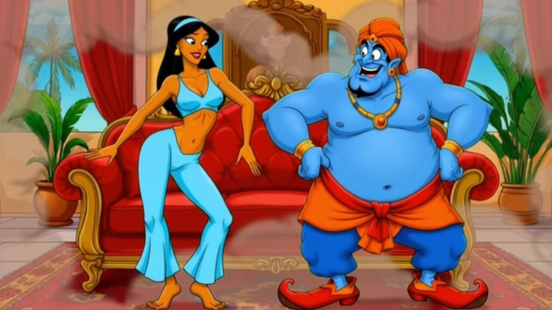 Octopussy Lovers Club: Putri Jasmine, Aladdin istri cuckolded. Parodi kartun